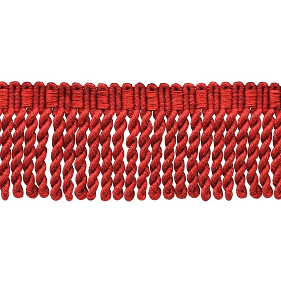3" (7.5cm) Solid Woven Bullion Fringe Trim # BFS3,, Cherry Red #E13 (Dark Crimson Red) 18 Yards (54 ft/16.5m)