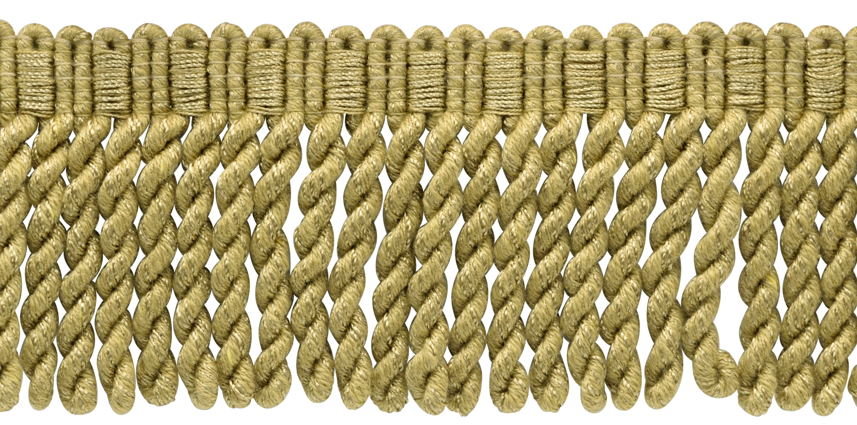 3" (7.5cm) Solid Woven Bullion Fringe Trim # BFS3,, Golden Beige #E16C (Dark Gold Beige) 5 Yards (15 ft/4.5m)