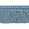 thumbnail image 1 of 3" (7.5cm) Veranda Collection Fancy Knitted Bullion Fringe Trim # BFV3,, Polar Blue #VNT24 (Turquoise Blue, Dark Blue, White Ivory) 5 Yards (15 ft/4.5m), 1 of 2