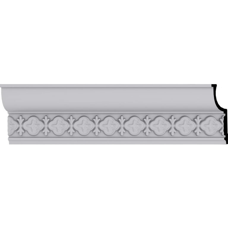Ekena Millwork 4-1/8 in. x 4-1/8 in. x 94-1/2 in. Polyurethane Zadlo Crown Moulding