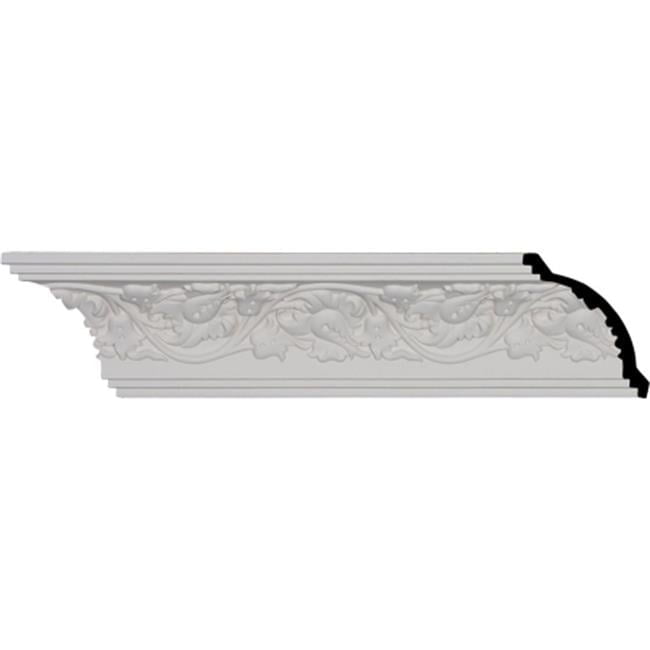 White Polyurethane Rose Crown Moulding 94.5" Length