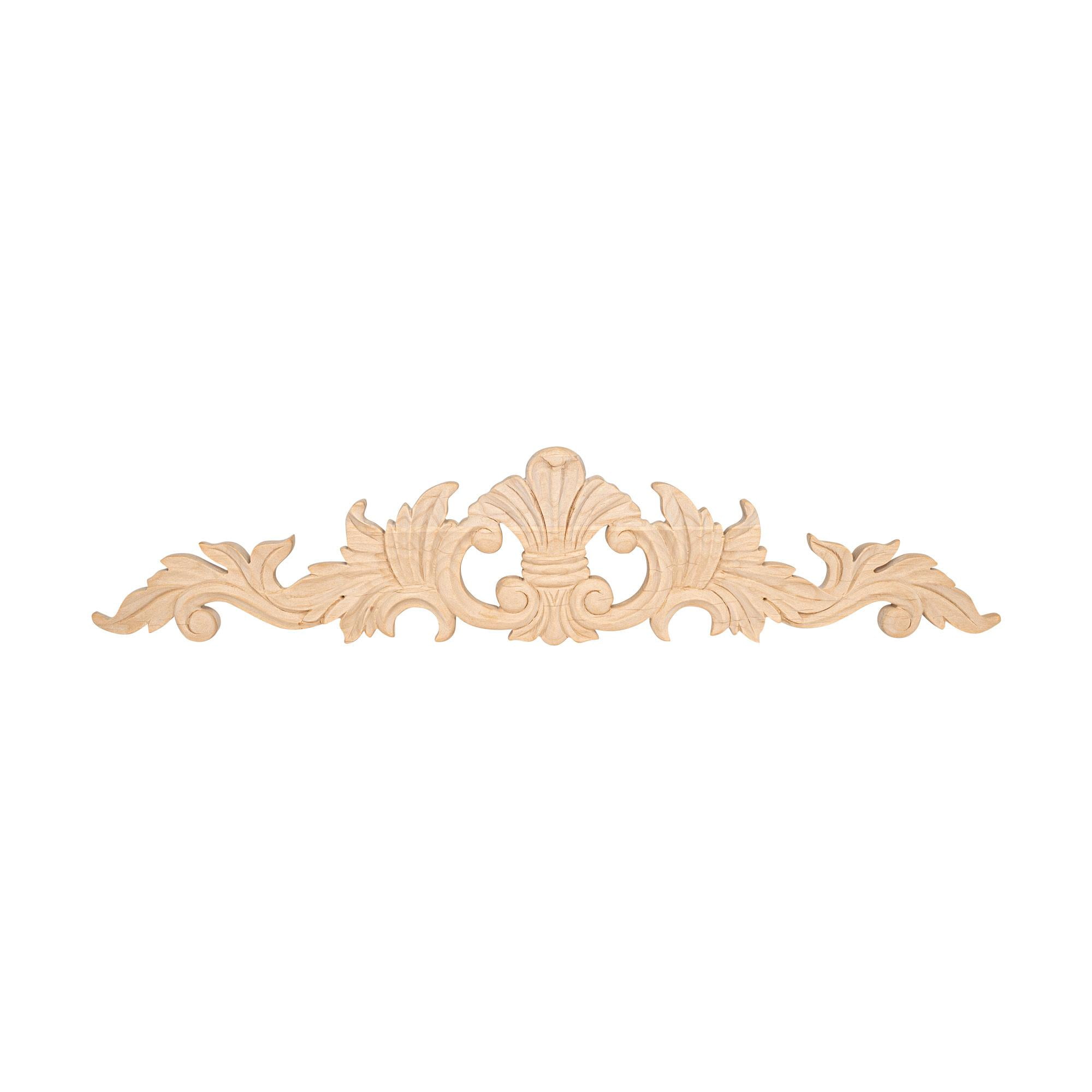 Hand Carved Alder Wood Acanthus Onlay Applique