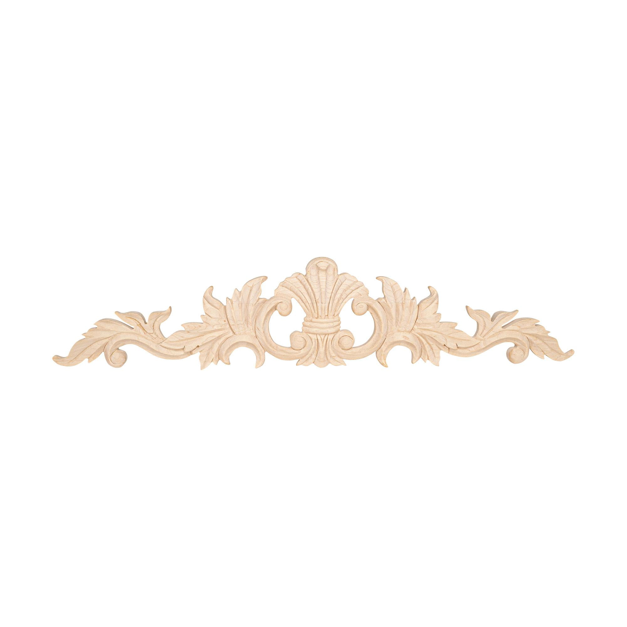 Unfinished Hand Carved Maple Acanthus Wood Onlay Applique