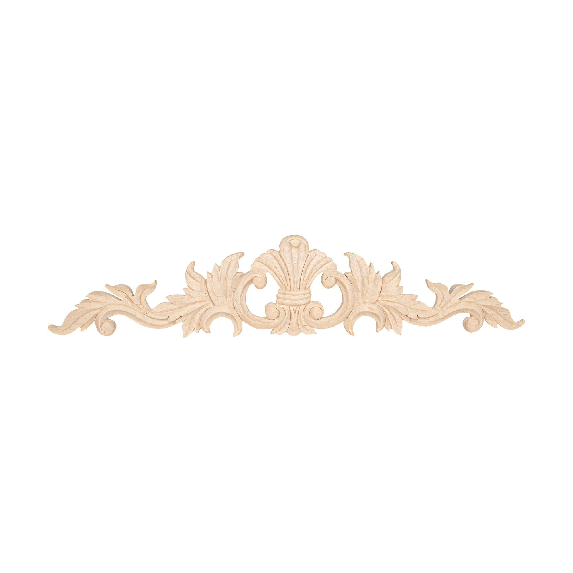 Unfinished Hand Carved Maple Acanthus Wood Onlay Applique