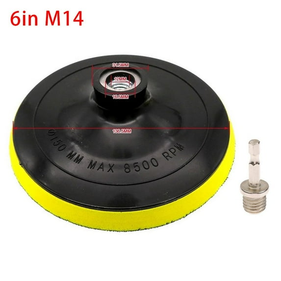 3-7 Inch Backing Pad Polishing Plate With 10/14Mm Thread Adapter,6In M14