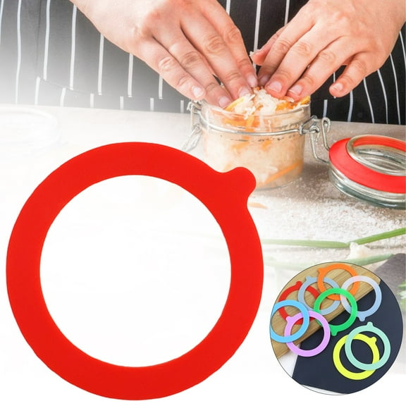 3.7 Inch Rubber Seals Rings for Glass, Leakproof Jar Seal Accessories, Rubber Rings for Mouth Glass Jars (Red)