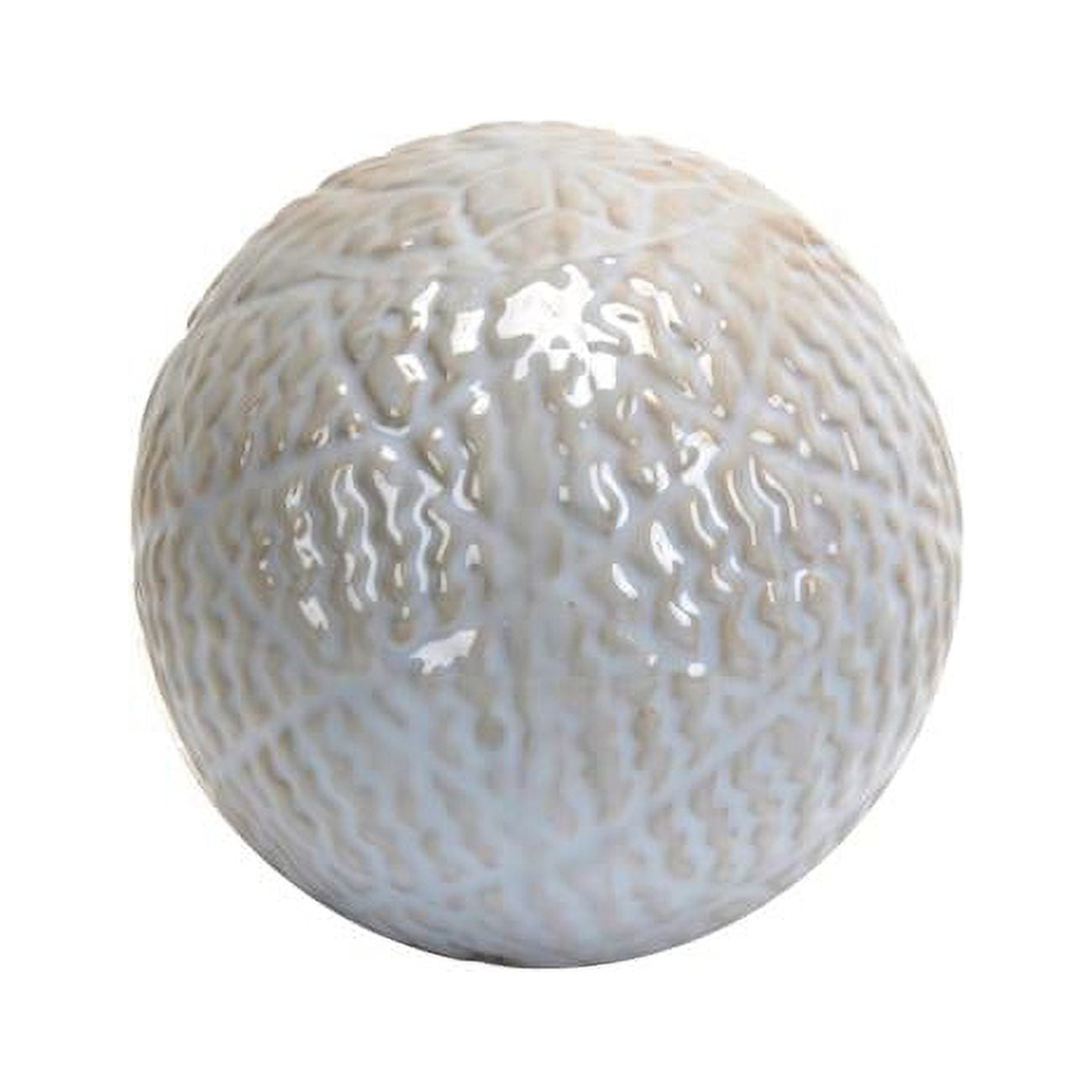 3.7 in. Decorative Ceramic Spheres, White