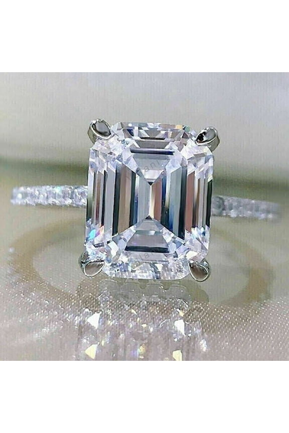 3.70CT Lab Grown CVD Diamond Ring 14k White Gold Prong Setting