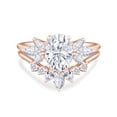 thumbnail image 1 of AFFY 3.33 CT Center 10X8MM Oval, Marquise & Round Cut Moissanite Diamond Marquise Cluster Wedding Bridal Ring Set In 10K Solid Rose Gold-4, 1 of 5