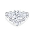 thumbnail image 1 of AFFY 3.33 CT Center 10X8MM Oval, Marquise & Round Cut Moissanite Diamond Marquise Cluster Wedding Bridal Ring Set In 10K Solid White Gold-5.5, 1 of 5