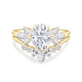 thumbnail image 1 of AFFY 3.33 CT Center 10X8MM Oval, Marquise & Round Cut Moissanite Diamond Marquise Cluster Wedding Bridal Ring Set In 10K Solid Yellow Gold-8.5, 1 of 5