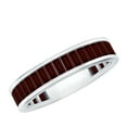 thumbnail image 1 of Rosec Jewels Natural Garnet Eternity Ring for Women - AAA Quality - Baguette Garnet Wedding Anniversary Ring - with Jewelry Box, 14K White Gold, US 10.00, 1 of 7