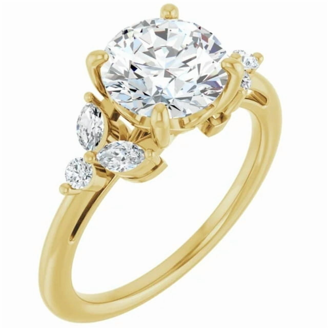 ISANORA 3.75 Ct. Floral Lab Grown Diamond Engagement Ring 14k Yellow Gold