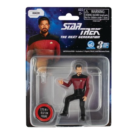3.75 Inch Star Trek Next Generation Assortment, Articulated Collectible Figures featuring Data, Picard, Riker, and Worf. Each sold separately. Styles selected at random. For collectors & fans ages 12+