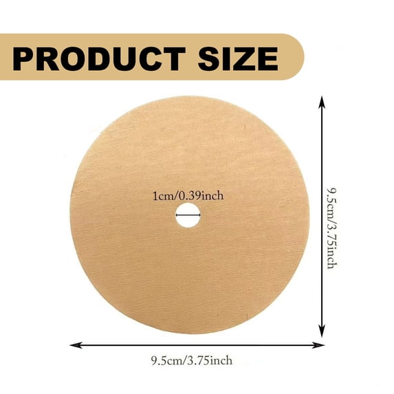 3.75 Inch Unbleached Round Percolator Coffee Filter Discs, Disposable Natural Paper Coffee Filters with Center Hole for Home Office Coffee Brewing(100Pcs)