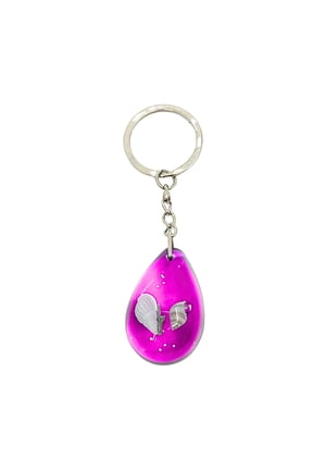 3.75" Tear Drop Shape Seashell Inside Keychain – Glowing at Night: 1 Pack