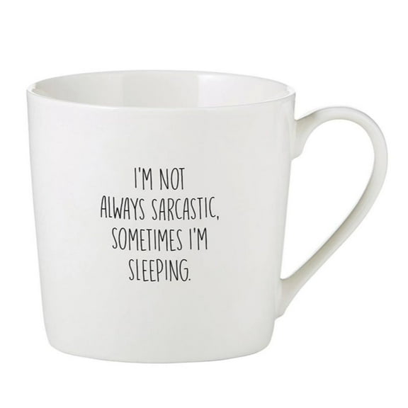 3.75" White Decorative Mug with Not Always Sarcastic Print Design