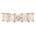 thumbnail image 1 of 3.75 ct Princess Cut Genuine Cultured Diamond SI1-SI2 J-K Solid Real 14K Yellow Gold Eternity Engagement Designer Art Deco Dainty Promise Wedding BW/ size 6.5, 1 of 4