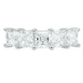 thumbnail image 1 of 3.75 ct Princess Cut Real Genuine Natural Diamond SI1-SI2 G-H Solid Real 14K White Gold Eternity Engagement Designer Art Deco Dainty Promise Wedding BW/ size 5, 1 of 6