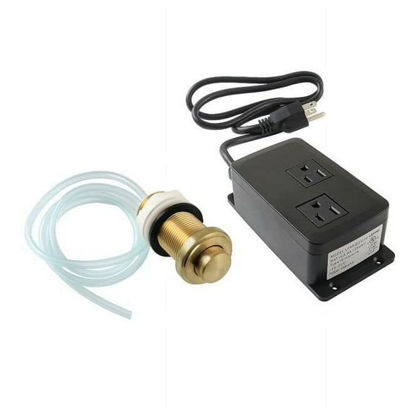 3.75 in. Trimscape Dual Outlet Garbage Disposal Air Switch Kit, Brushed Brass
