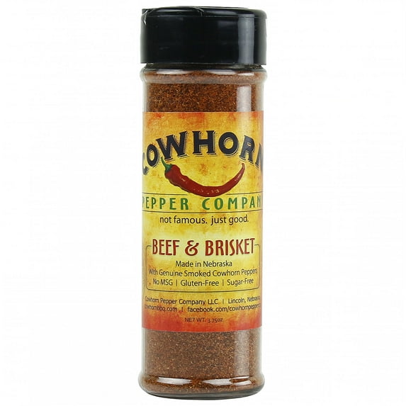 3.75 oz Cowhorn Pepper Company Beef & Brisket Seasoning No MSG Gluten and Sugar Free