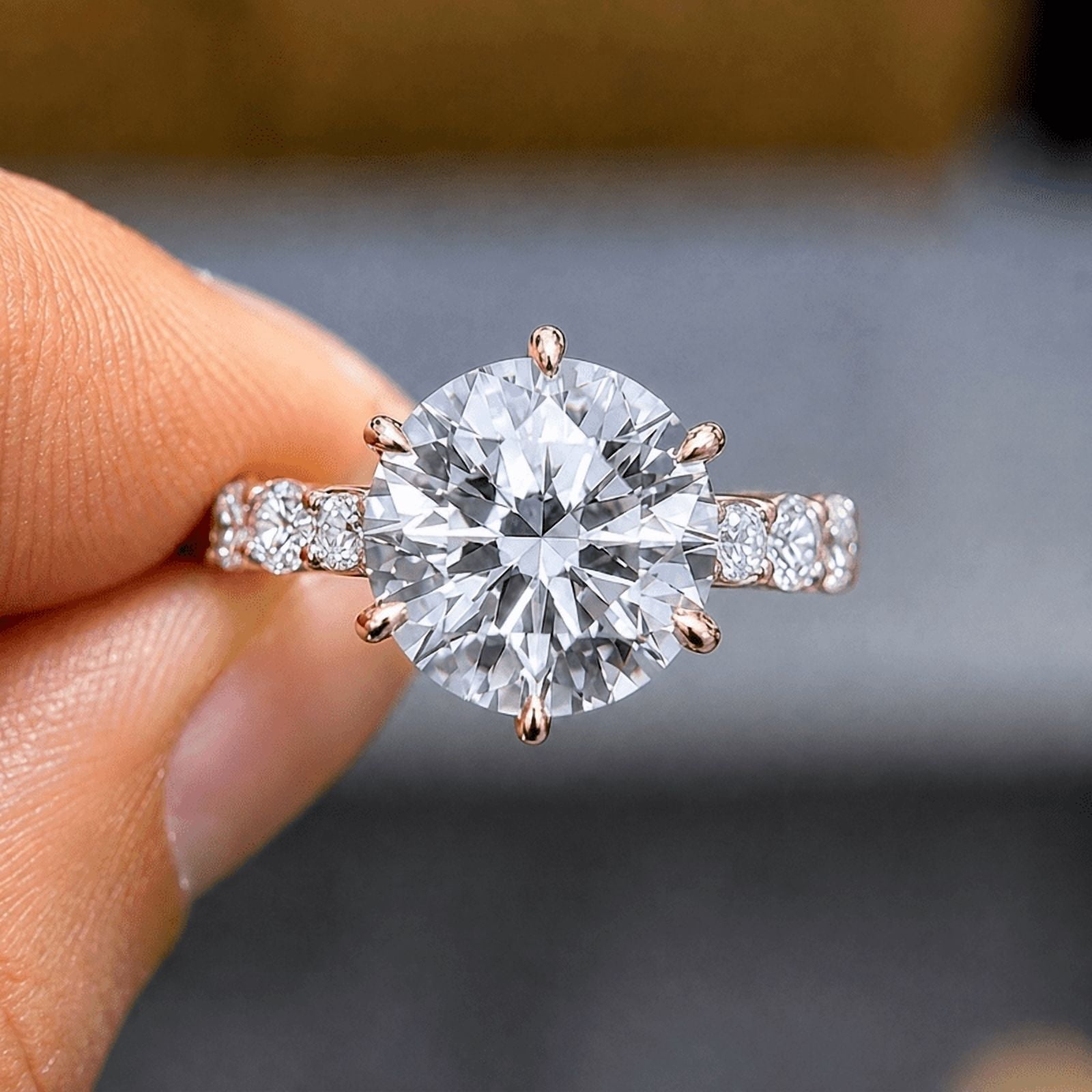 3.75 tcw Round Cut IGI Certified Lab Grown Diamond Latest Design ...