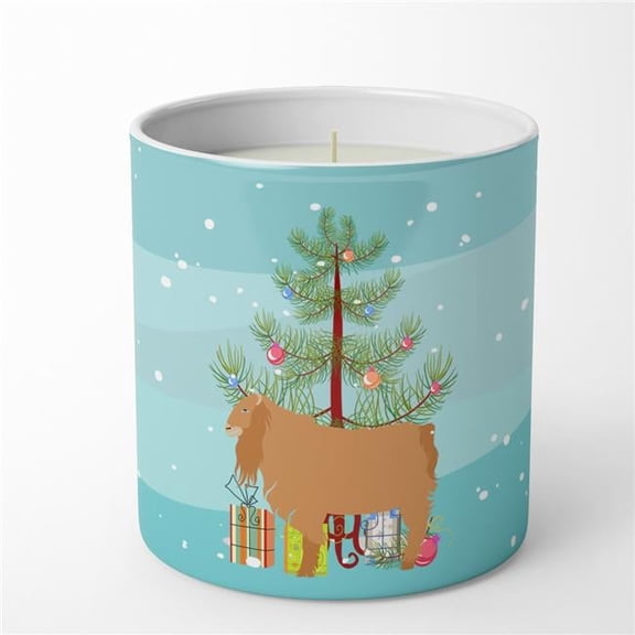3.75 x 3.25 in. Unisex American Lamancha Goat Christmas 10 oz Decorative Soy Candle, Teal