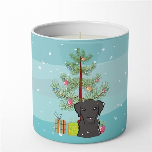 3.75 x 3.25 in. Unisex Christmas Tree & Black Labrador 10 oz Decorative Soy Candle