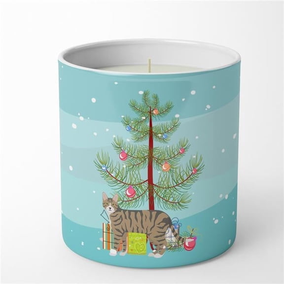 3.75 x 3.25 in. Unisex Dragon Li No.2 Cat Merry Christmas 10 oz Decorative Soy Candle