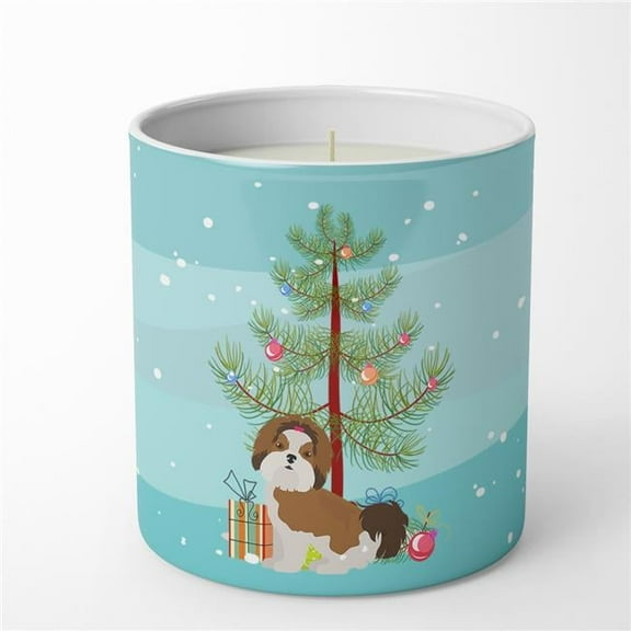 3.75 x 3.25 in. Unisex Imperial Shih Tzu Christmas Tree 10 oz Decorative Soy Candle