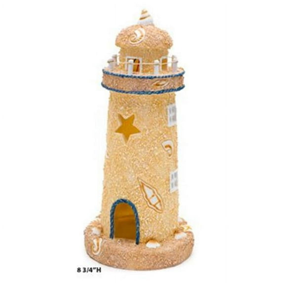 3.75 x 8.75 in. Lighthouse With Seashell Sculptures