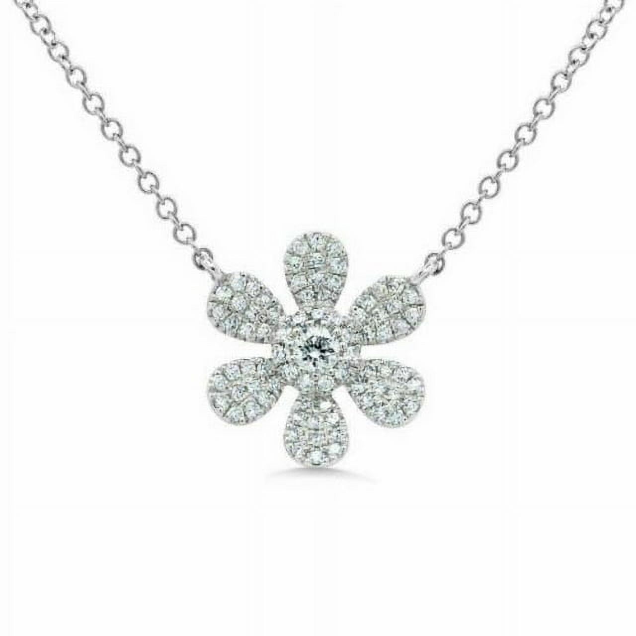 VIRAJ GEMS 3.75CT Lab Grown Diamond Without Chain Flower Pendant 14K White Gold Fine Jewelry for Unisex Gifts