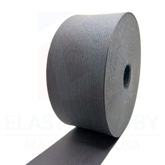 3" (76mm) Black Knitted Elastic - US Made - 25 yards