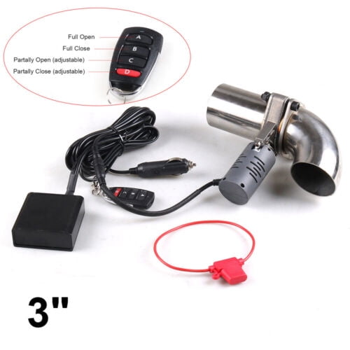 3" 76mm Electric Exhaust Valve Control Downpipe pipe Kit Adjustable Remote