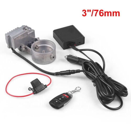 3'' 76mm Electrical Exhaust Control Valve Sets Worm Valve CLOSED Style + Remote