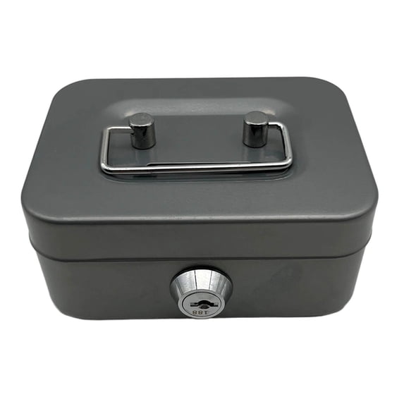 3.78 X2.28 Inch Metal Cash Box with Lock - Sesolution Money Organizer, Friend-safe Piggy Bank, Portable Handle for Valuables, Home Office Toy Storage