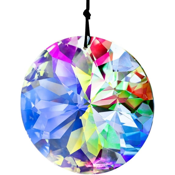 3"/79mm Hanging Crystal Prism Suncatcher for Window Large Sun Catchers AB Colored Faceted Prisms Ornament Rainbow Maker Chandelier Crystal Pendant