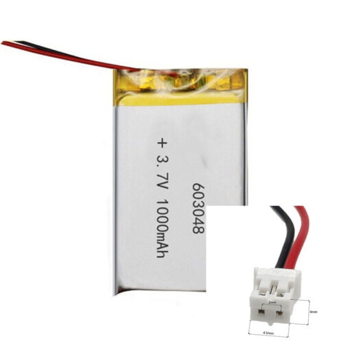 3.7V 1000Mah 603048 Li-Ion Li-Polymer Li Battery 2.0 JST 2Pin For GPS POWER BANK CHARGING POWER SMART WATCH CAMERA TABLET MP4 MP3 MOBILE POWER DVD