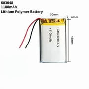 3.7V 1100mAh Li-Ion Battery 603048 Lithium Polymer Rechargeable Battery