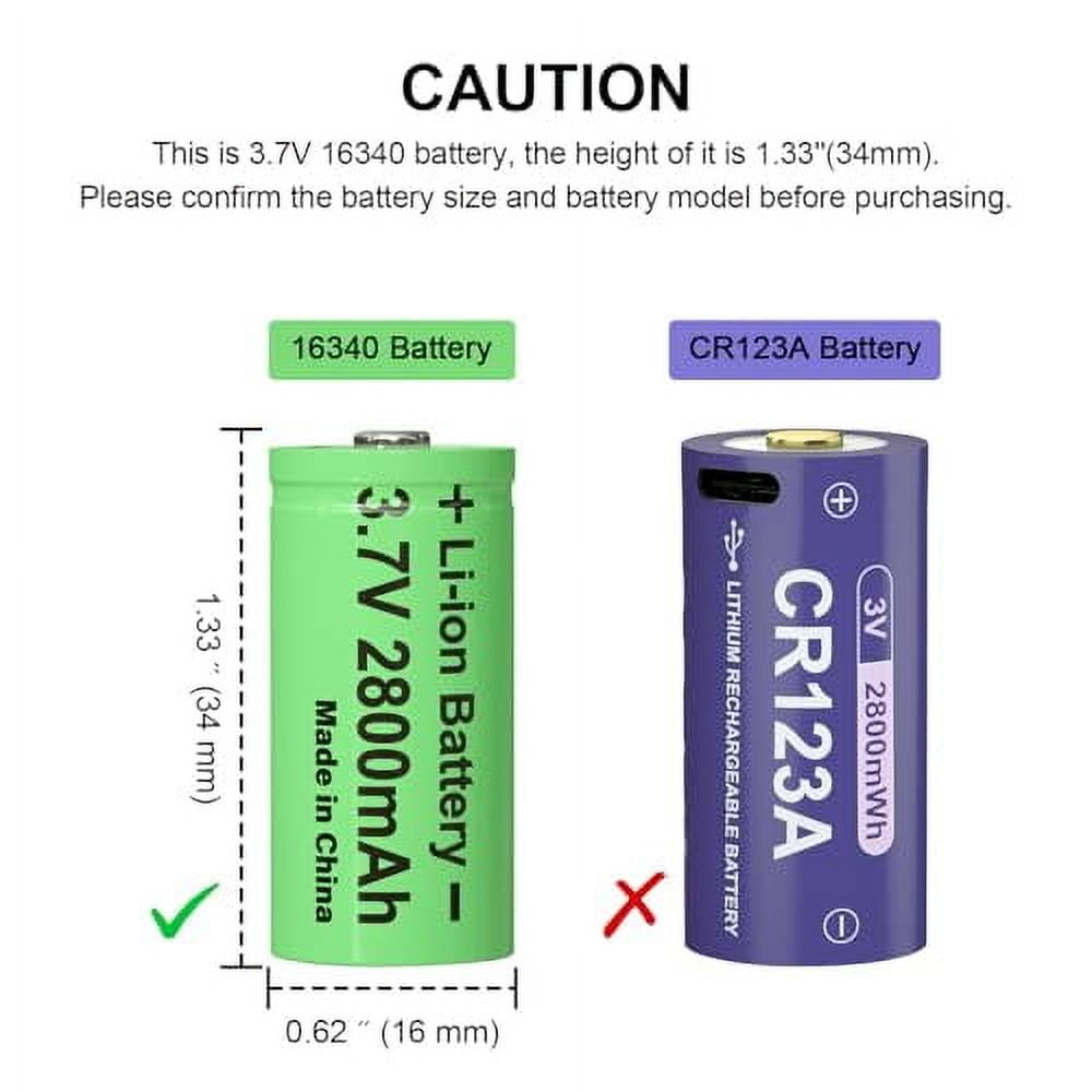 si★ CR123Aリチウム電池サイズの充電電池、KEEPPOWER 16340 700mAhを