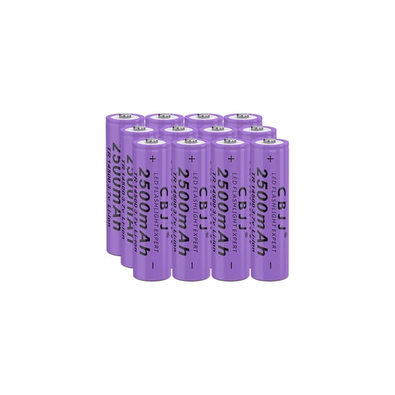 3.7V 2500mAh 1￵4￵5￵0￵0 Rechargeable Batteries for Flashlights Toy Cars Button Top Cell (Purple)