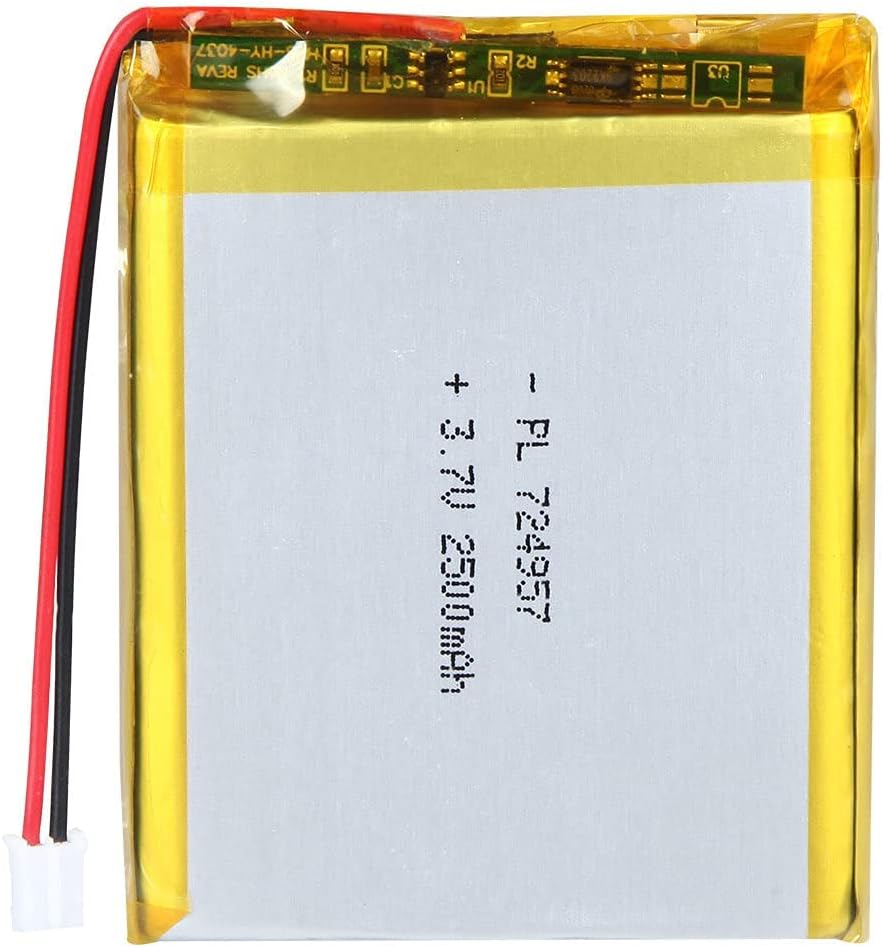 3.7V 2500mAh 724957 Lipo battery Rechargeable Lithium Polymer ion Battery Pack with JST Connector