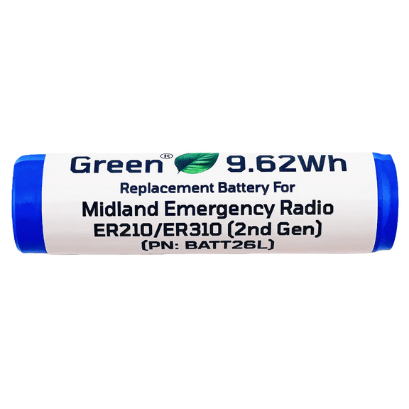 Battery Replacement for Midland ER210/ER310 (2nd Gen.) Replacement Battery / PN: BATT26L and PN:BATT22L / 2600mAh / with Built-in BMS
