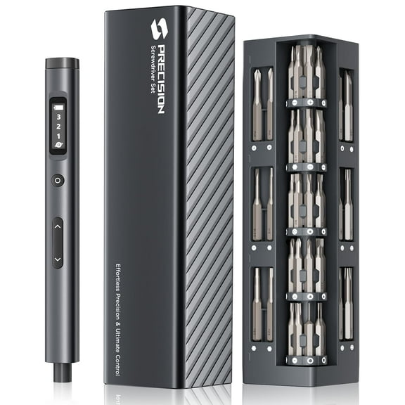 3.7V Mini Electric Screwdriver, 57-in-1 Magnetic Screwdriver Set, Precision Screwdriver Set, Cordless Screwdriver with LED Light, 3 Torque Settings Repair Tool Set for Phone Camera Laptop Watch