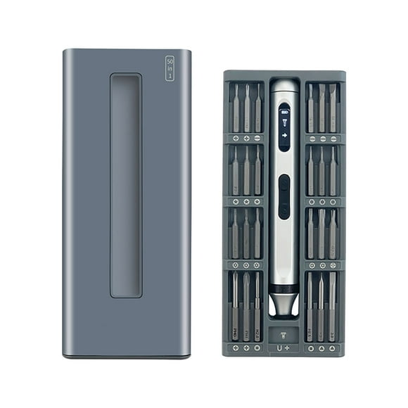 3.7V Mini Electric Screwdriver Kit - 50-bit Set, 3Nm Max Torque, Precision Fix for Electronics, Cameras, Gadgets