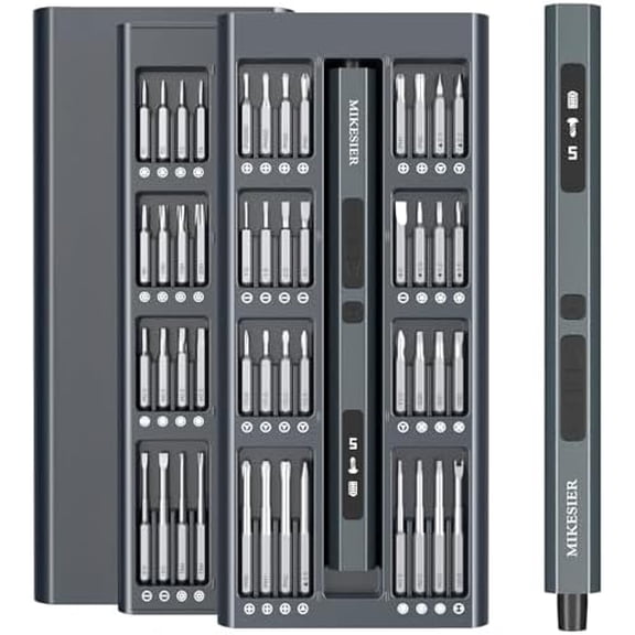 3.7V Mini Electric Screwdriver, Precision Screwdriver Set, Cordless Screwdrivers with Smart Display, 64 Magnetic Bits, Magnetic Storage, Portable Repair Tool Kit for Electronics Phone Laptop Watchs