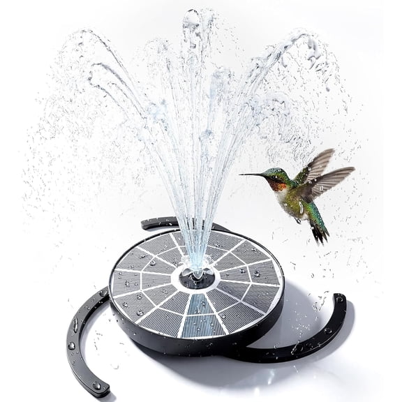 3.7W Solar Bird Bath Fountains, Solar Water Fountain Pump with Upgraded 6.3" Glass Panel, Integrated Bracket & Storage Design for Garden, Pond, Aquarium and Outdoor Use