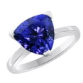 thumbnail image 1 of AFFY (3.7ct) Trillion Cut Simulated Tanzanite Solitaire Engagement Ring In 14k Solid Gold With Ring Size 9.5, 1 of 1