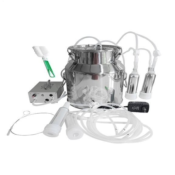 3.7gal Manual Cow Milking Machine with Stainless Steel Bucket - Heavy-Duty Manual Hand Milker for Farm & Dairy, Hygienic - Milker for Cows, Goats, Small & Livestock Herds (14-Liter)