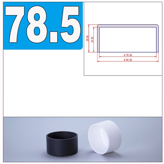 3.7mm-78.5mm Black Silicone Rubber Hose End Blanking Cover Round Caps ...
